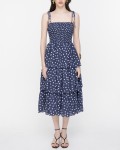 SIXDO Polka Dot Spaghetti Strap Maxi Chiffon Dress